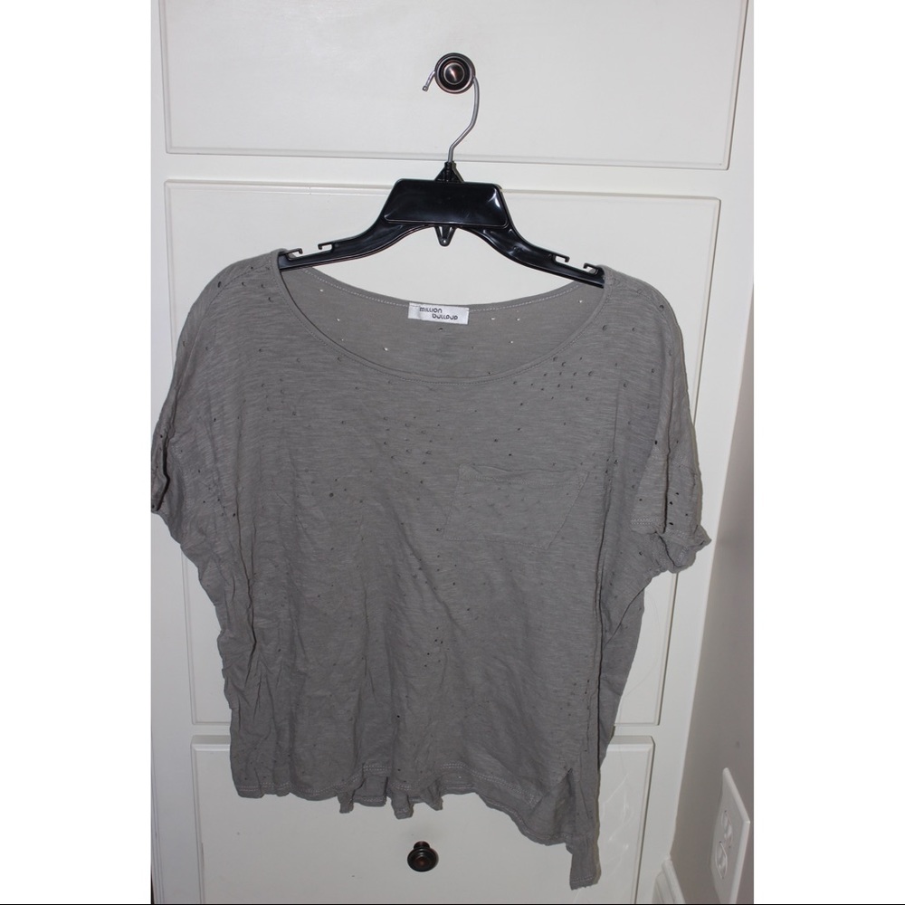 Holey Grey Cropped Top